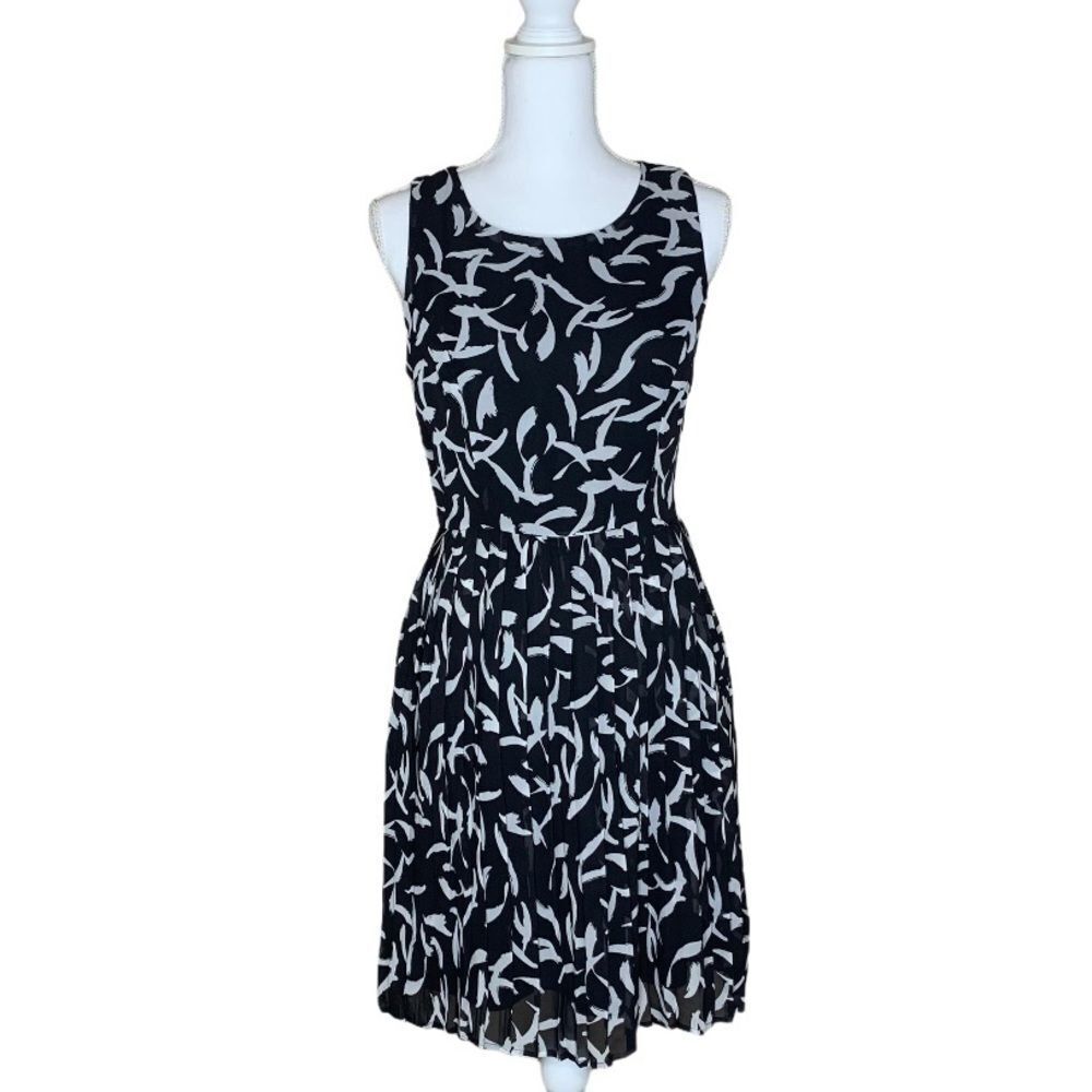 GAP pleated black white sleeveless dress -6
